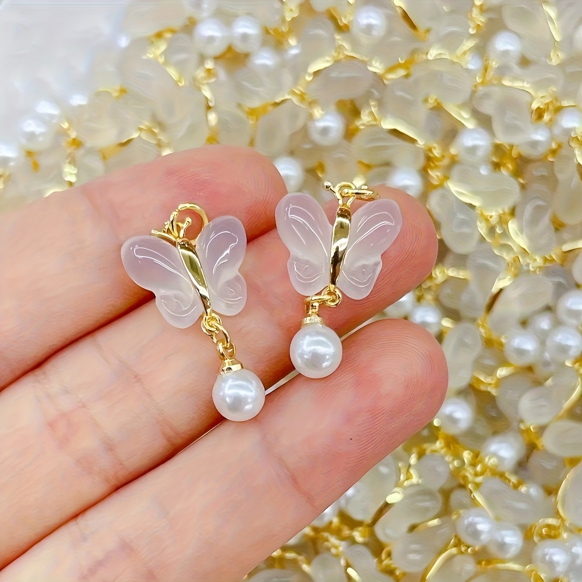 Butterfly Pendant Necklace - 1 Adet Retro Kelebek Cam Kolye