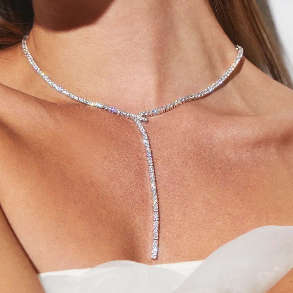 Crystal Choker Necklace - Stonenfans Uzun Y Şekilli Kement Link