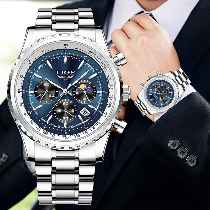 Jewelry Inspired Watches - LIGE marka lüks kuvars adam izle