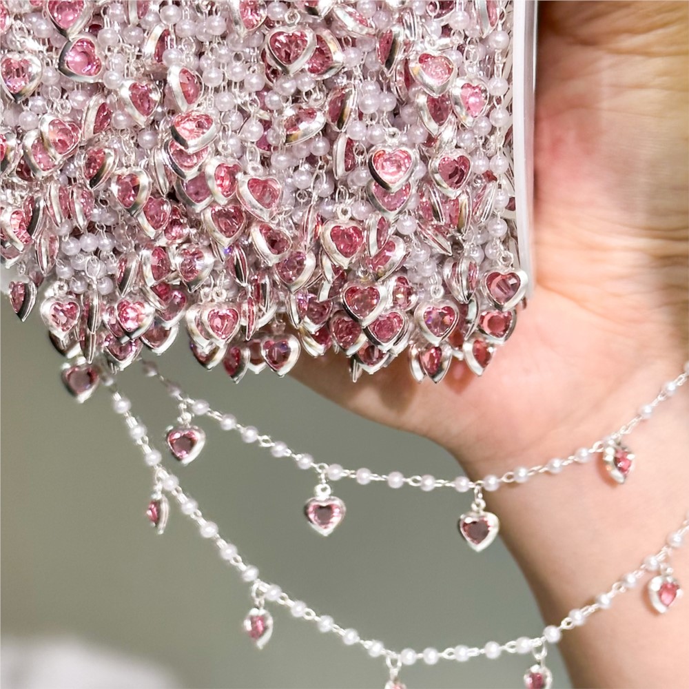Crystal Choker Necklace - 0.5 Metre/1 Metre Pembe Kristal Kalp