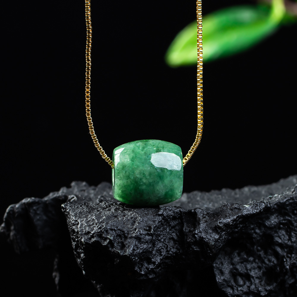 Necklace Pendant - Doğal Gerçek Yeşim Boncuk Kolye Myanmar