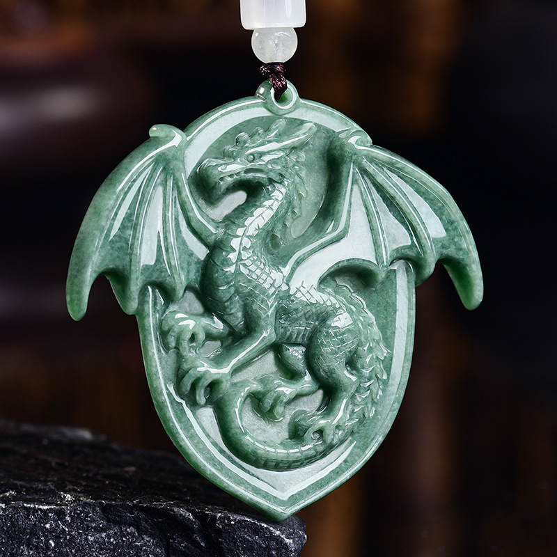 Jewelry & Watches Sp Z Oo Janów Lubelski - Doğal Birmanya Jadeit Ejderha Kolye Kolye