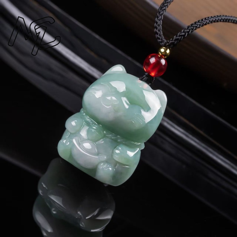 Doğal Zümrüt Yeşim Şanslı Kedi - Necklace Pendant incelemesi ve fiyatı