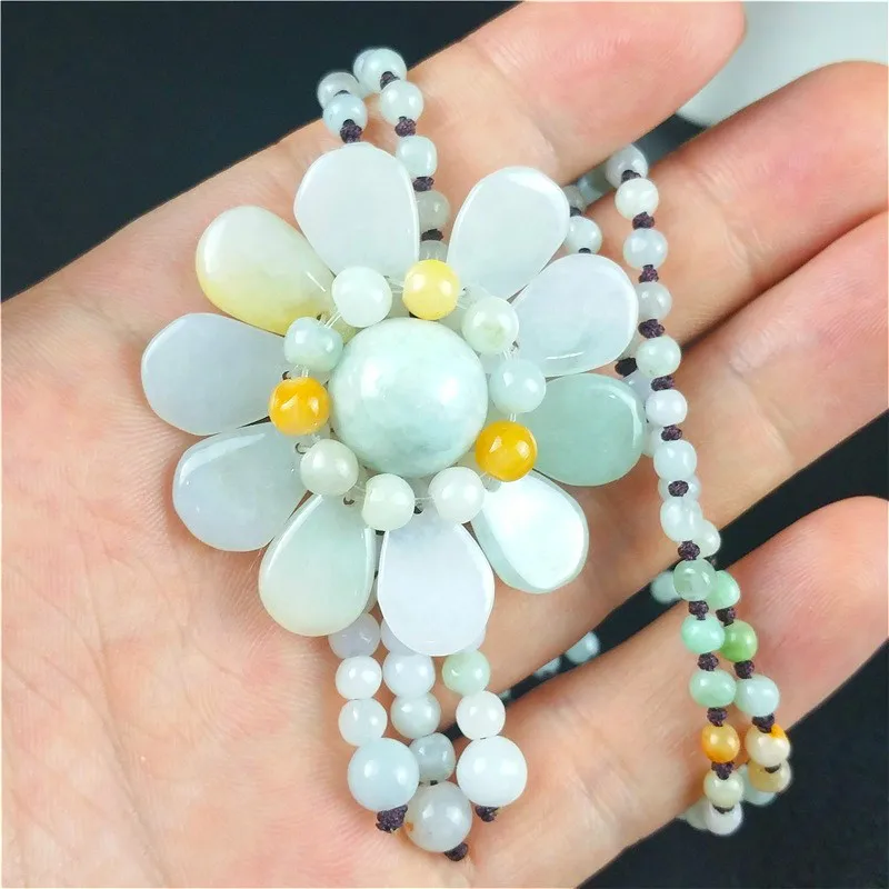 Sertifikalı burma yeşim ayçiçe - Necklace Pendant incelemesi ve fiyatı