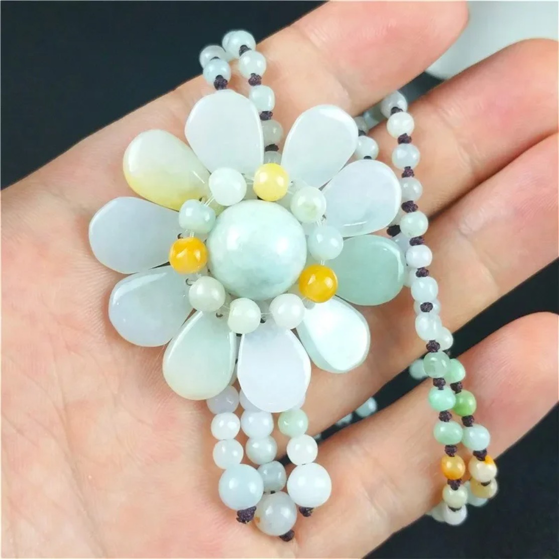 Sertifikalı burma yeşim ayçiçe - Necklace Pendant incelemesi ve fiyatı