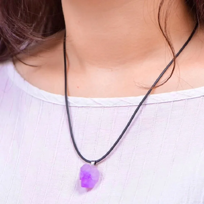 Doğal Ametist Çiçek Kolye Reik - Crystal Choker Necklace incelemesi ve fiyatı