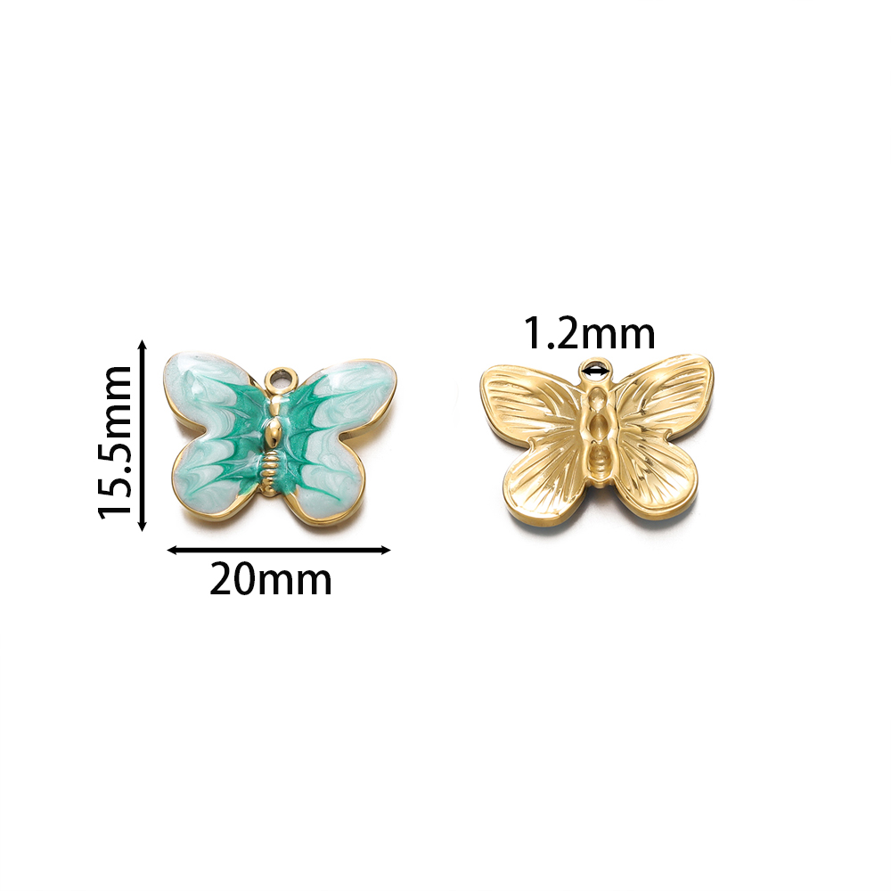 2 adet/grup Renkli Emaye Keleb - Butterfly Pendant Necklace incelemesi ve fiyatı